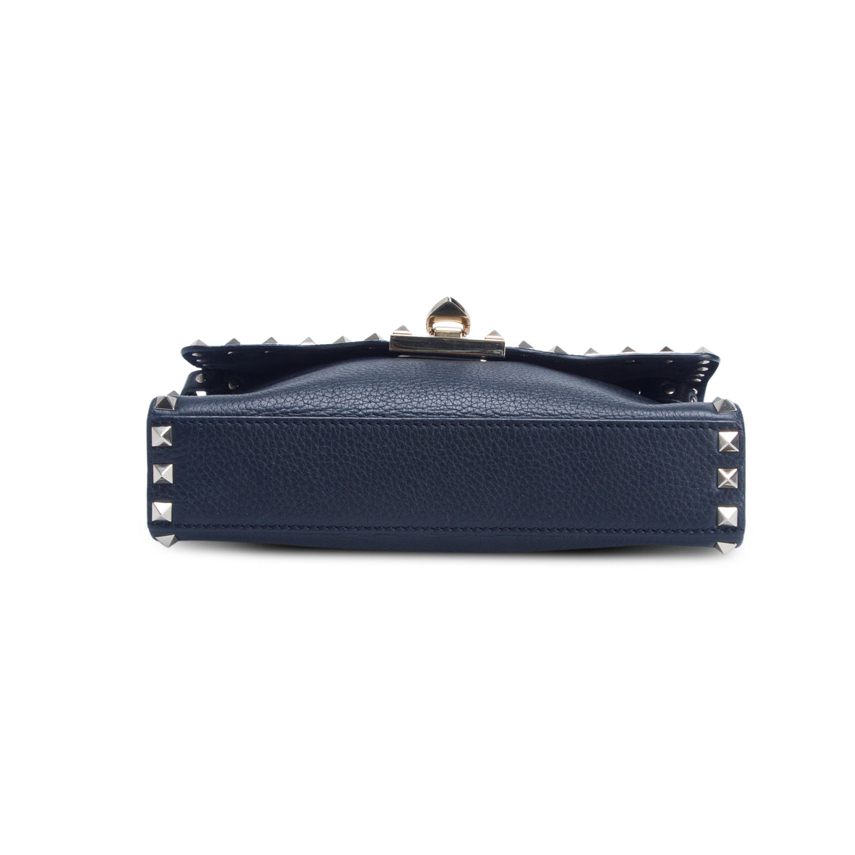 Valentino Black Grained Calfskin Small Rockstud Crossbody Bag