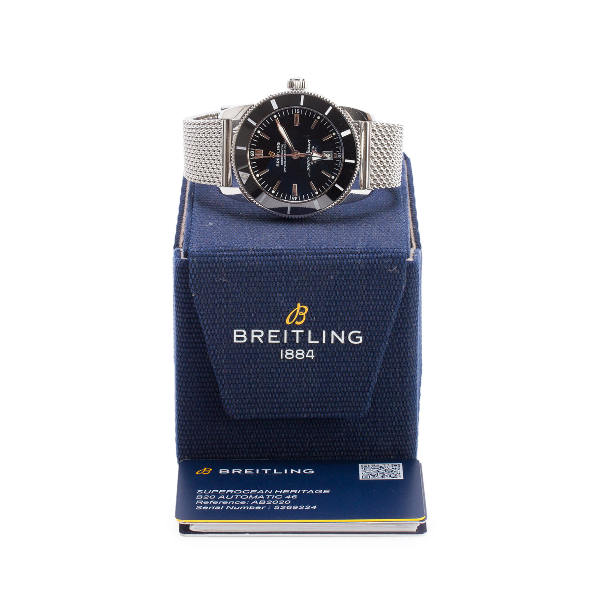 Breitling Stainless Steel Superocean Heritage B20 46 MM Automatic Watch Black Dial AB2020 w/ Box & Papers