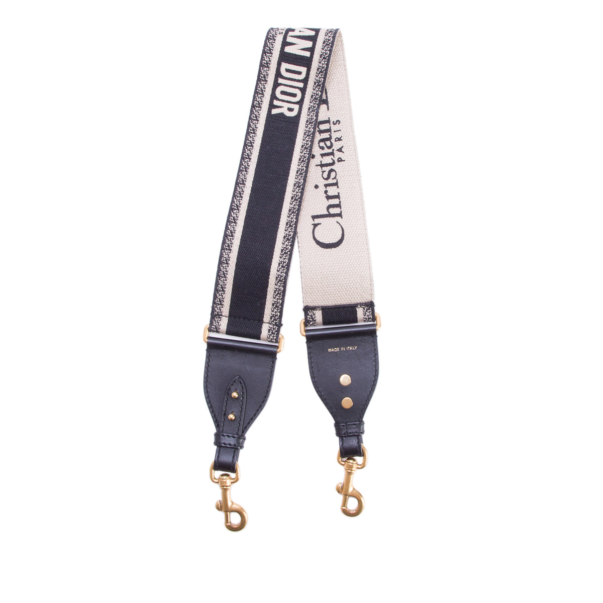 Christian Dior Navy/Beige Embroidered Woven Shoulder Strap