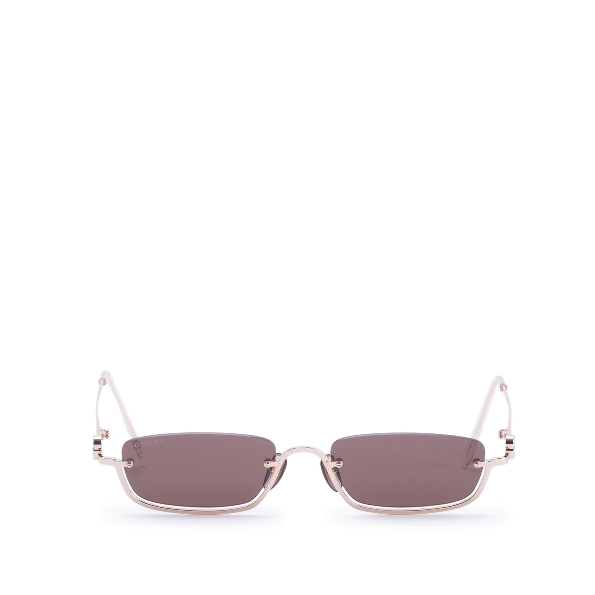 Gucci GG1278S Gold-Tone Metal Rectangular Frame Sunglasses w/ Case