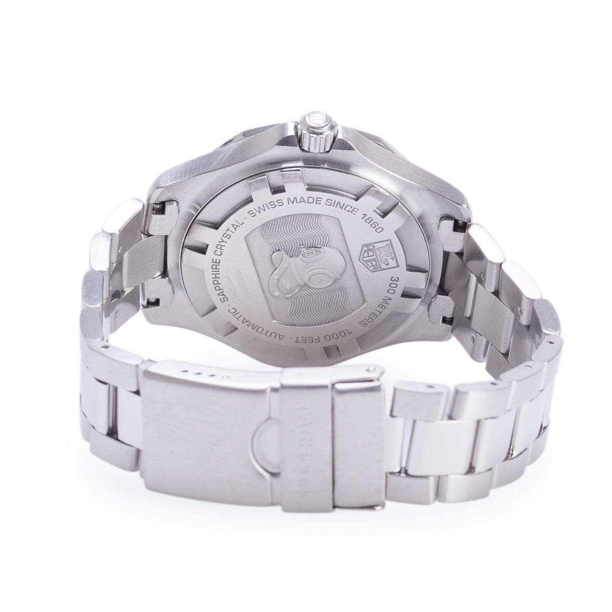 Tag Heuer  Stainless Steel Aquaracer 42 MM Automatic Watch Blue Dial WAB2011