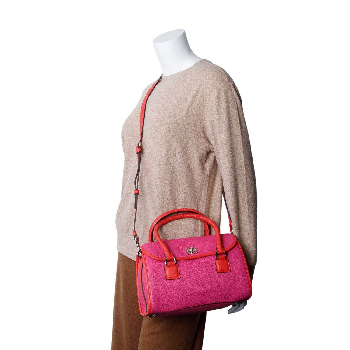 Loewe Pink Grained Calfskin Alamo 28 w/ Strap