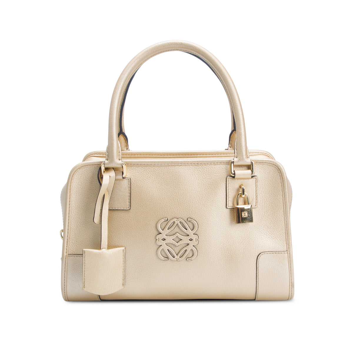 Loewe Gold Grained Calfskin Amazona 28