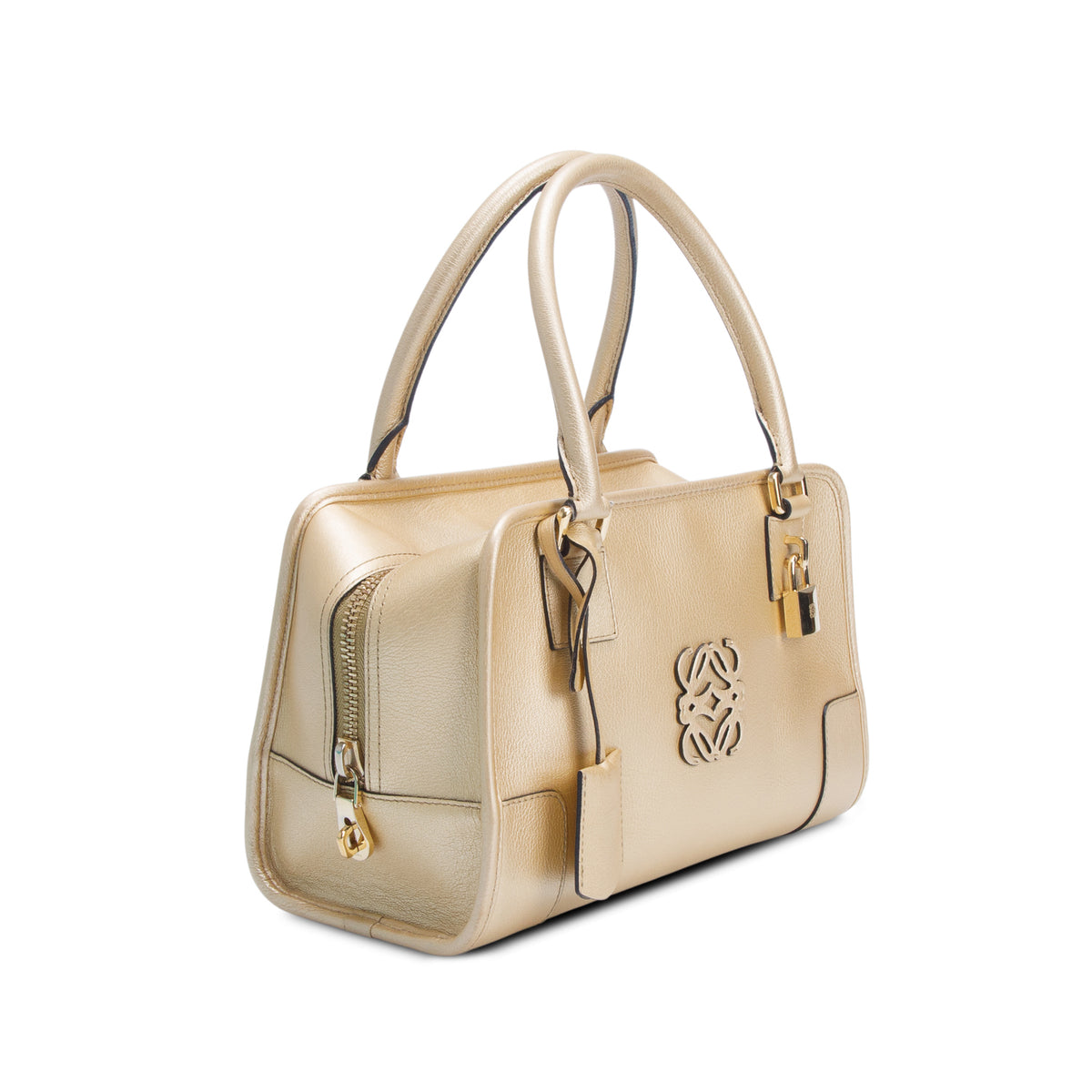 Loewe Gold Grained Calfskin Amazona 28