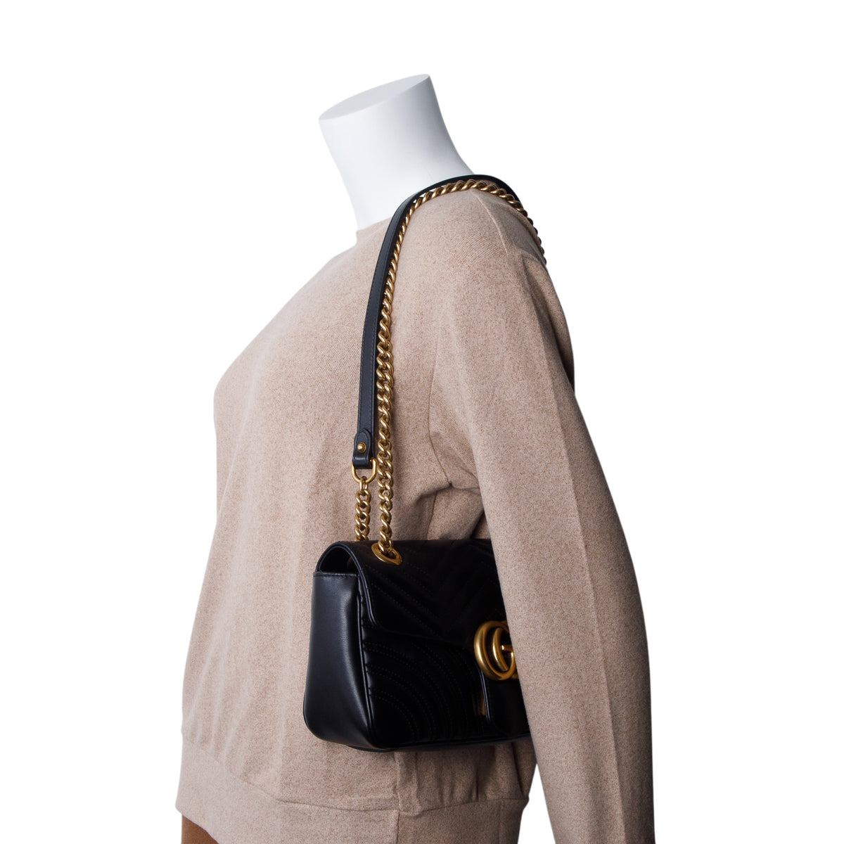 Gucci Black GG Marmont Matelasse Medium Shoulder Bag