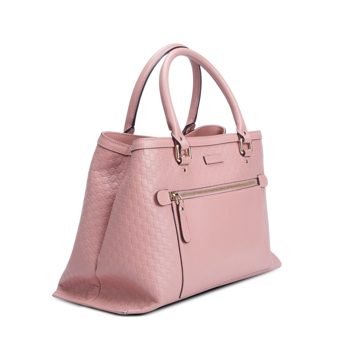 Gucci Pink Soft Signature Leather Large Tote w/ Strap