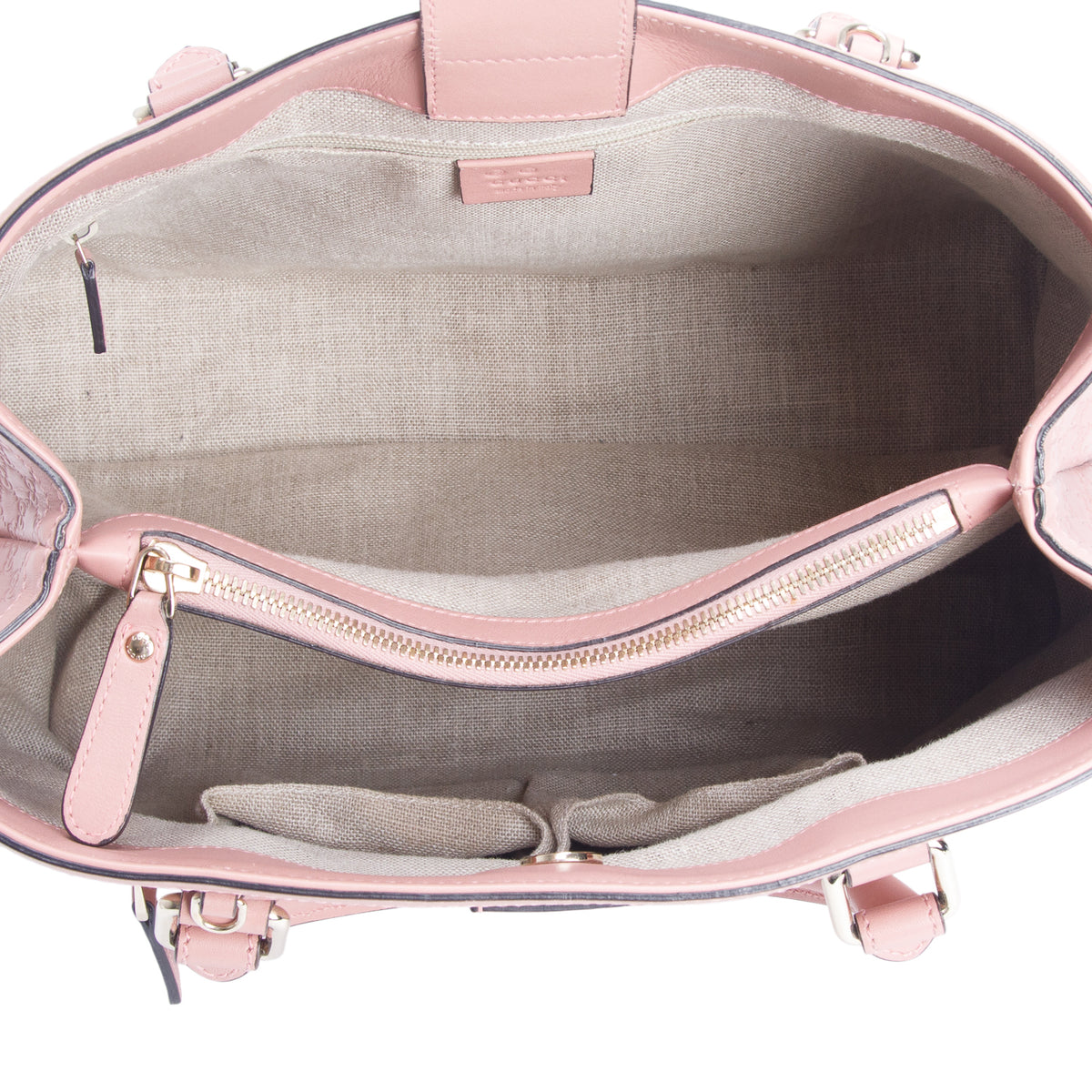 Gucci Pink Soft Signature Leather Large Tote w/ Strap