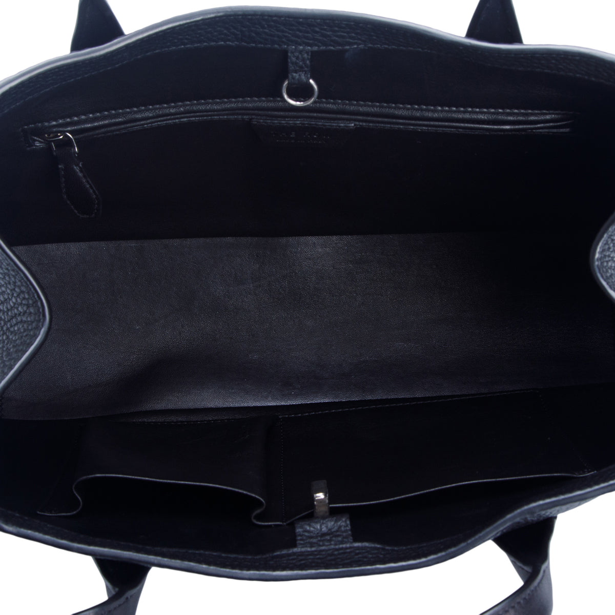 The Row Black Pebbled Calfskin Alger Shoulder Bag