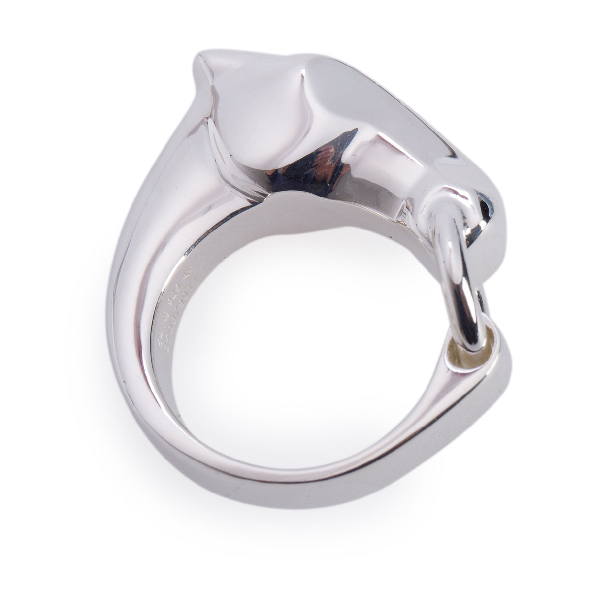 Hermes Sterling Silver Galop Ring, Small Model, Size 54 6.75