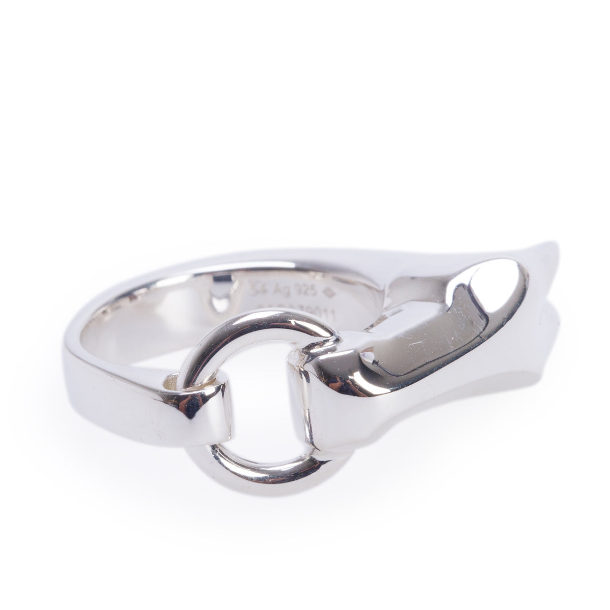 Hermes Sterling Silver Galop Ring, Small Model, Size 54 6.75