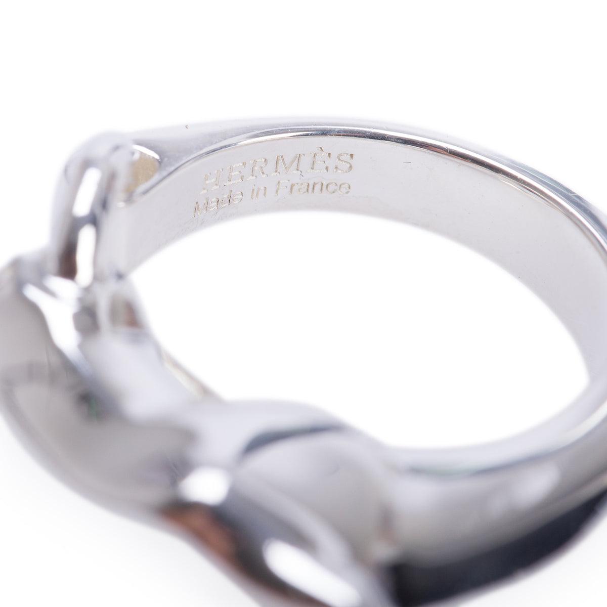 Hermes Sterling Silver Galop Ring, Small Model, Size 54 6.75