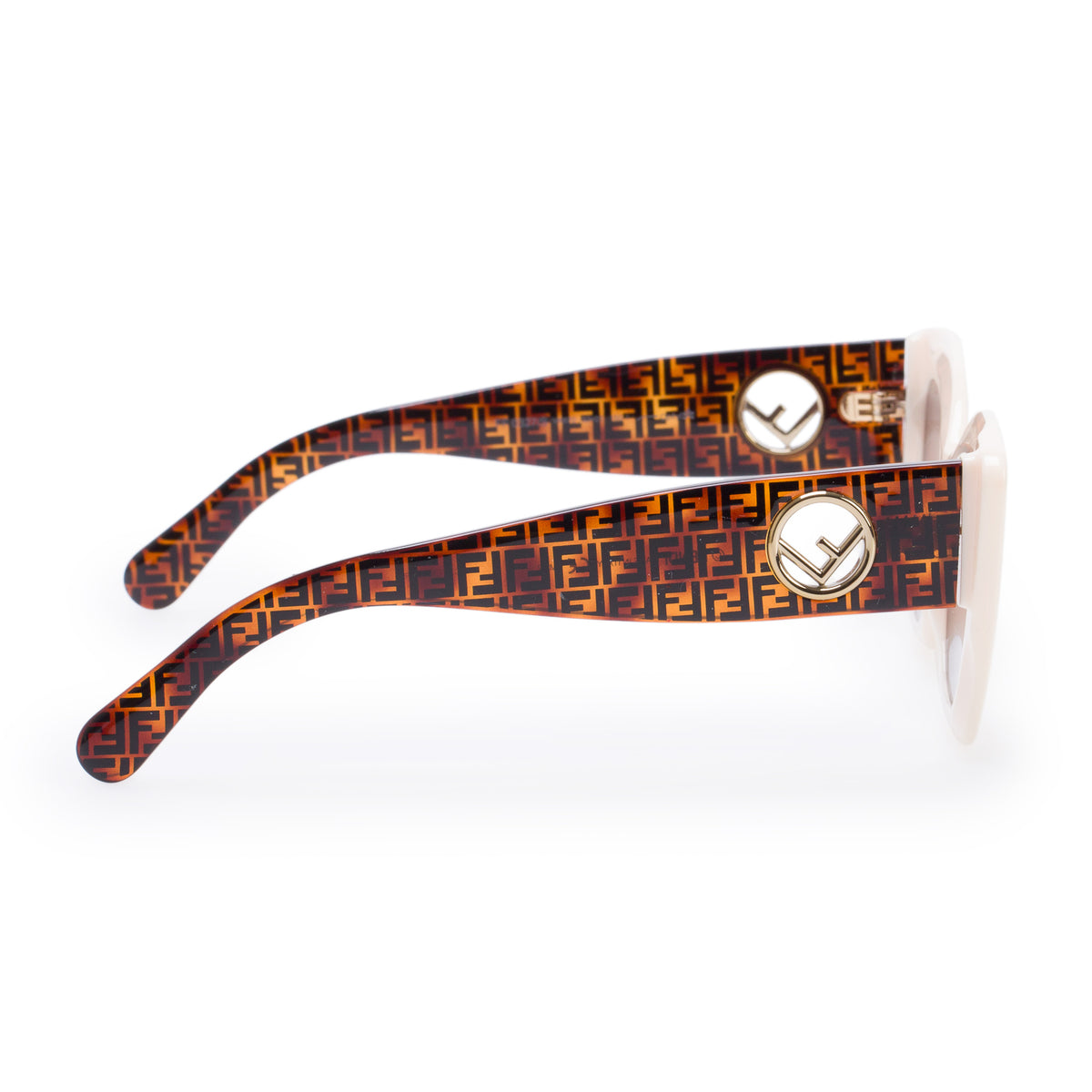 Fendi FF0327/S Creme/Brown Acetate F is Fendi Cat Eye Sunglasses w/ Case & Authenticity Card
