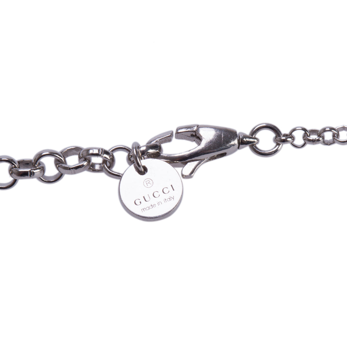 Gucci Sterling Silver Interlocking G Pendant Necklace w/ Box