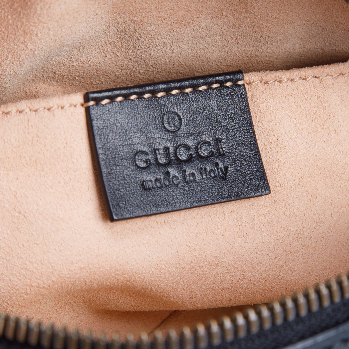 Gucci Black Calfskin Matelasse GG Marmont Belt Bag, Size 75 30