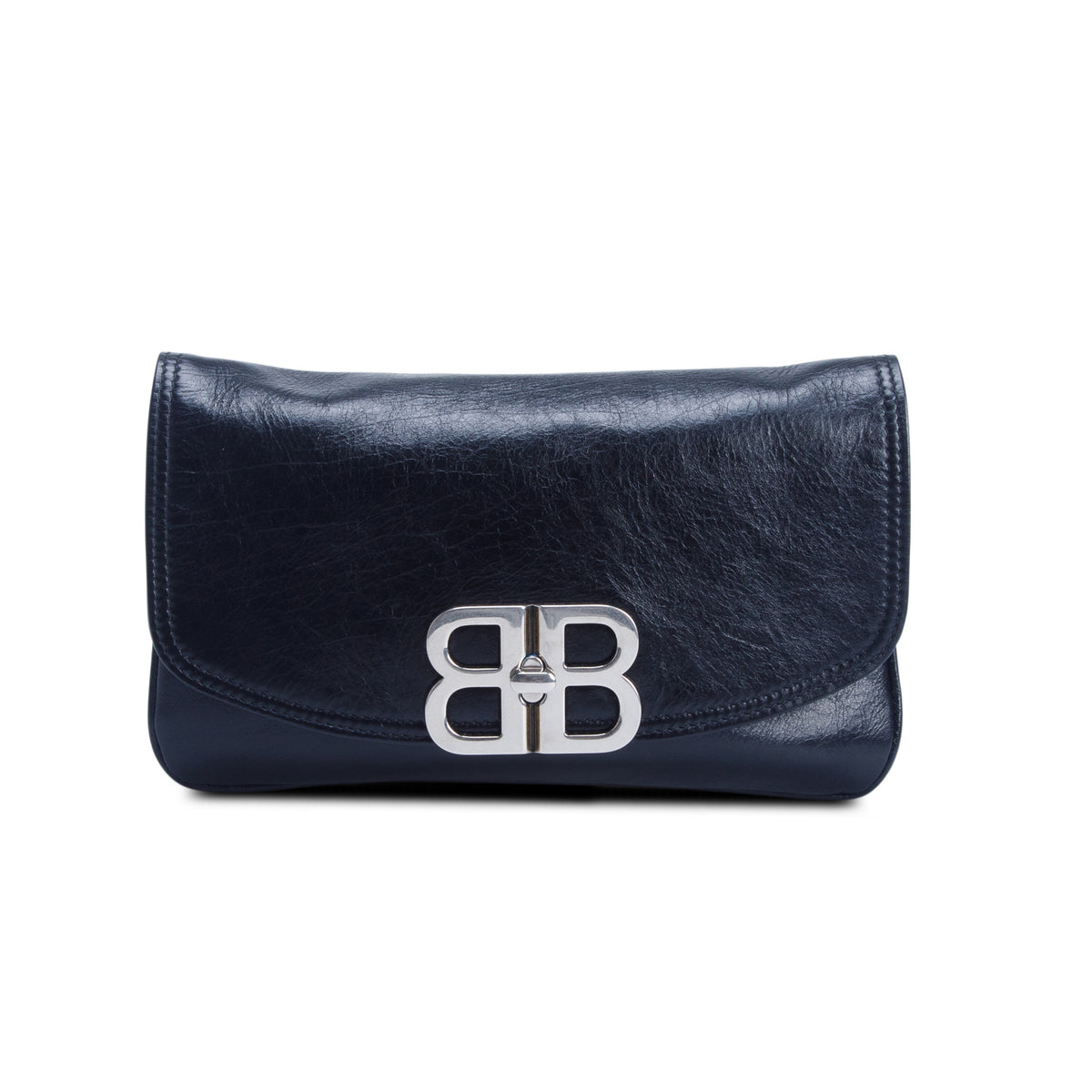 Balenciaga Black Calfskin Medium BB Soft Flap Bag w/ Straps