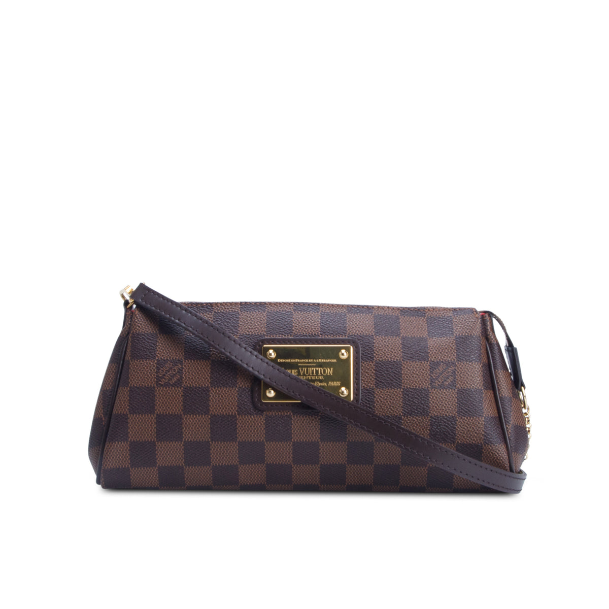 Louis Vuitton Damier Ebene Eva Clutch w/ Box & Straps