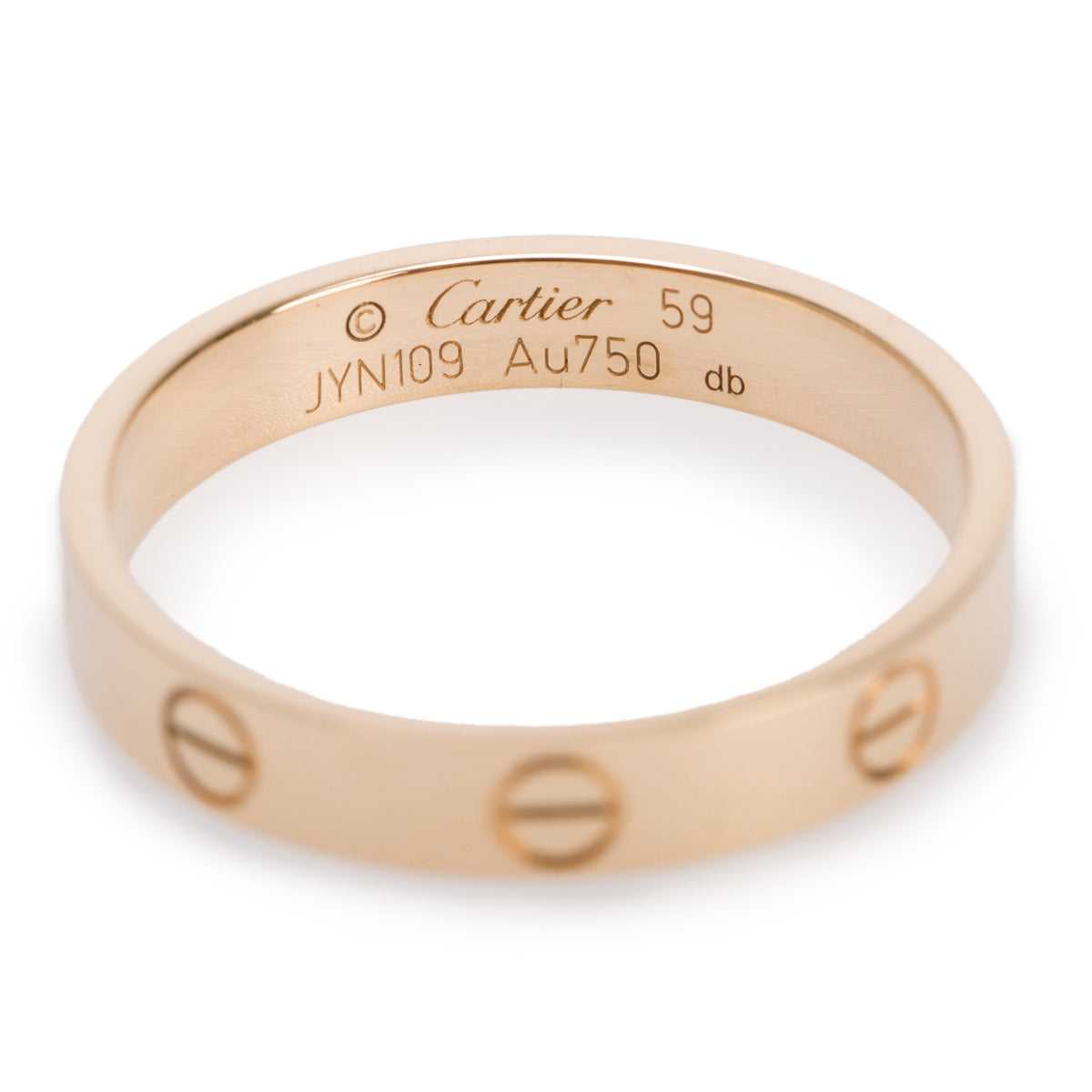 Cartier 2020 18k Yellow Gold 3.6 mm Love Wedding Band Ring, Small Model Size 59 9 w/ Box, Receipt & Certificate
