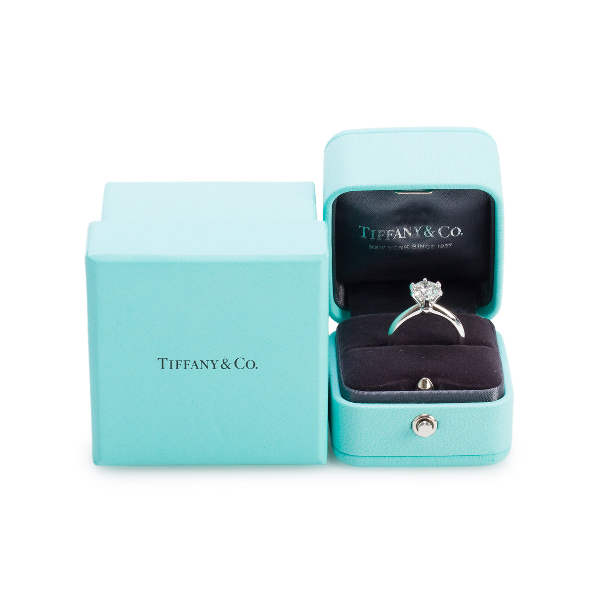 Tiffany & Co. Platinum 1.87 ct. Diamond Solitaire Engagement Ring, Size 6 w/ Box & Papers