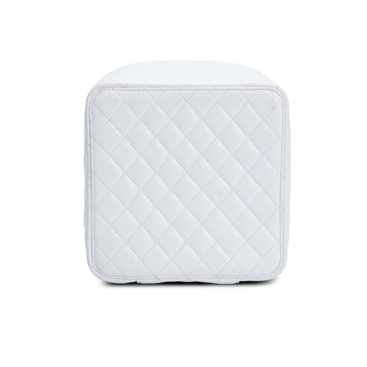 Chanel White Quilted Caviar Jewelry Box on Chain