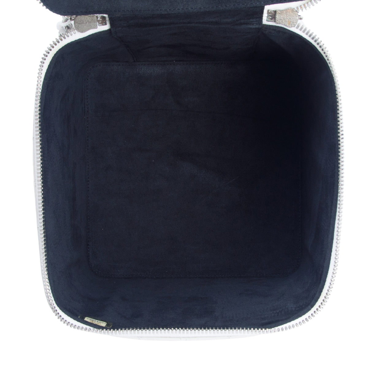 Chanel White Quilted Caviar Jewelry Box on Chain