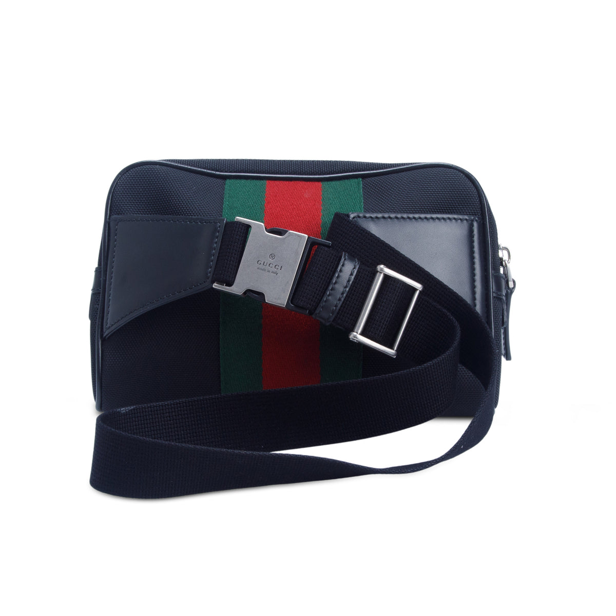 Gucci Black Techno Canvas Web Waist Bag