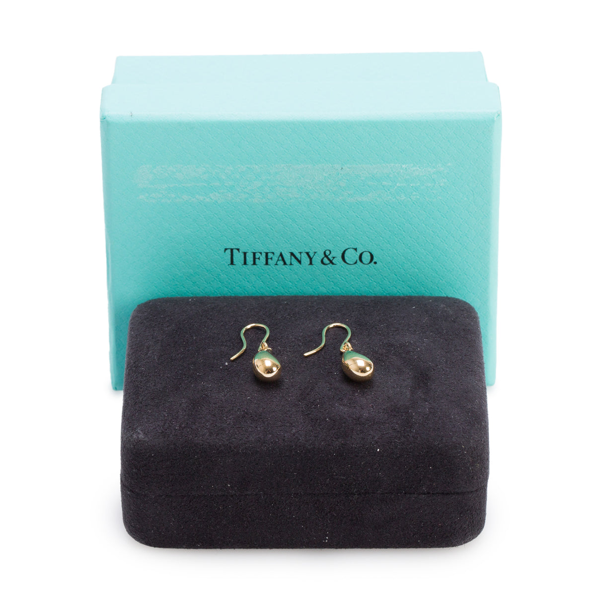 Tiffany & Co. Elsa Peretti 18k Yellow Gold 12 MM Teardrop Earrings  w/ Box