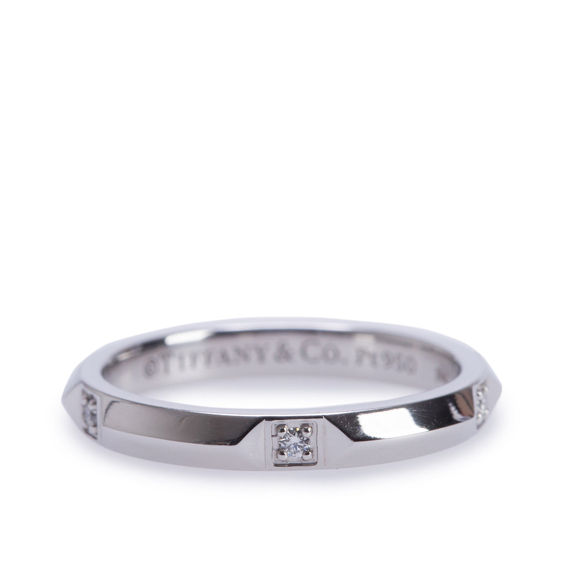 Tiffany & Co. Platinum Diamond True 2.5MM Band Ring, Size 6 w/ Box