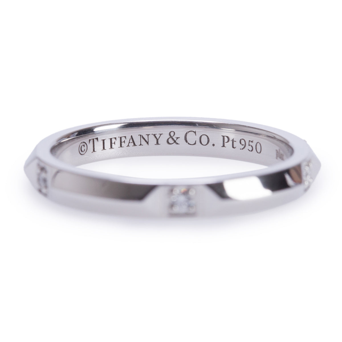 Tiffany & Co. Platinum Diamond True 2.5MM Band Ring, Size 6 w/ Box