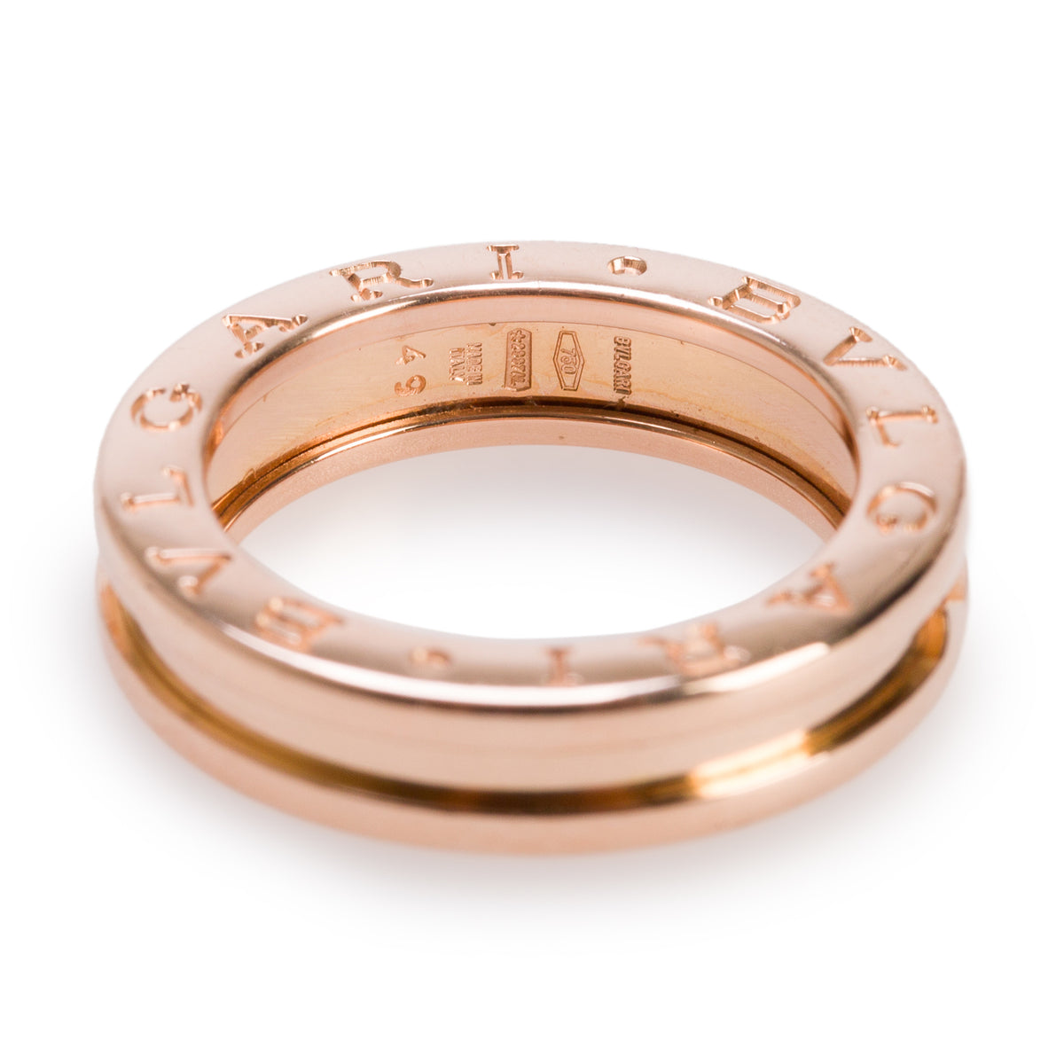 BVLGARI 18k Rose Gold B.Zero1 One-Band Ring Size 49 5