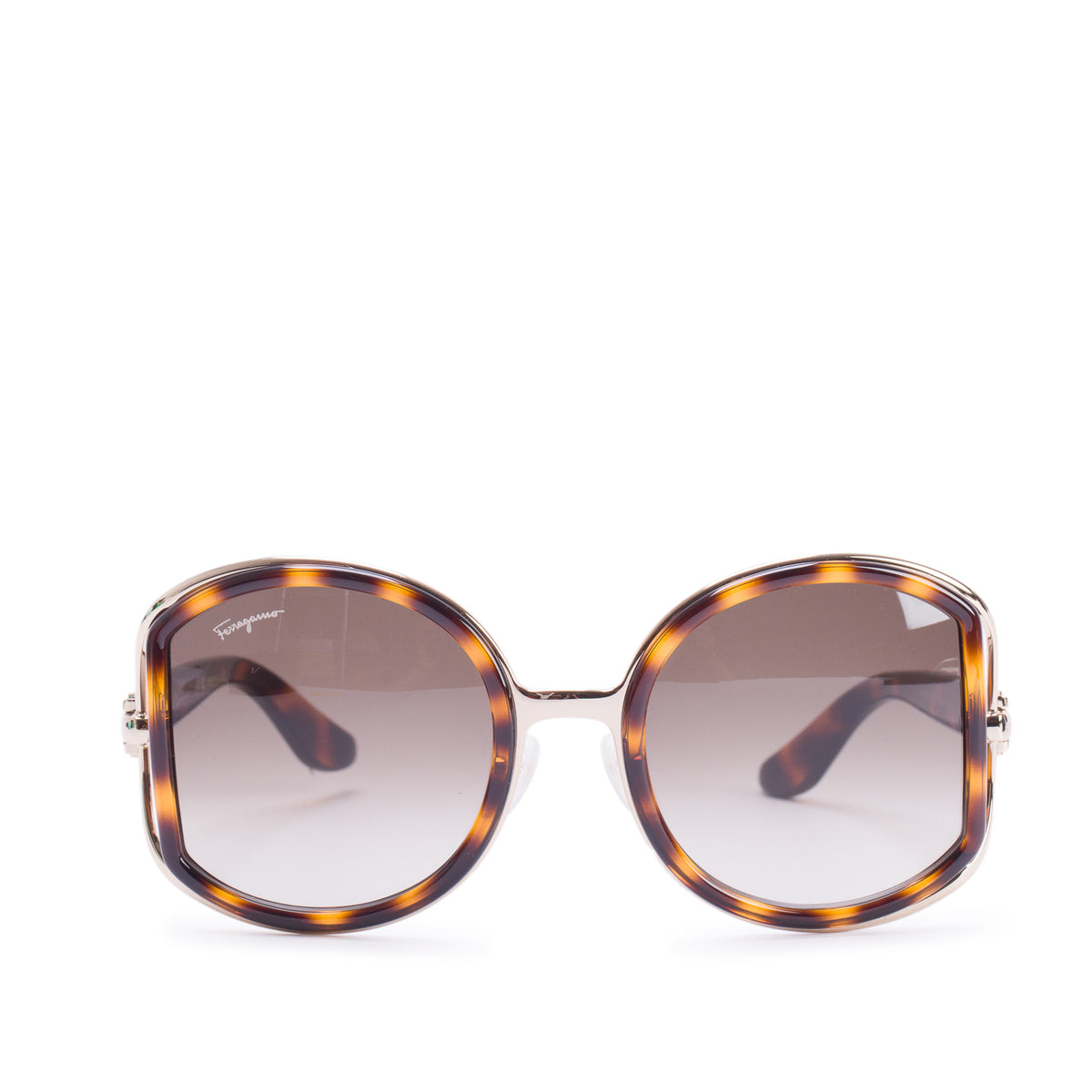 Ferragamo SF719S Tortoise Multi Round Sunglasses w/ Case