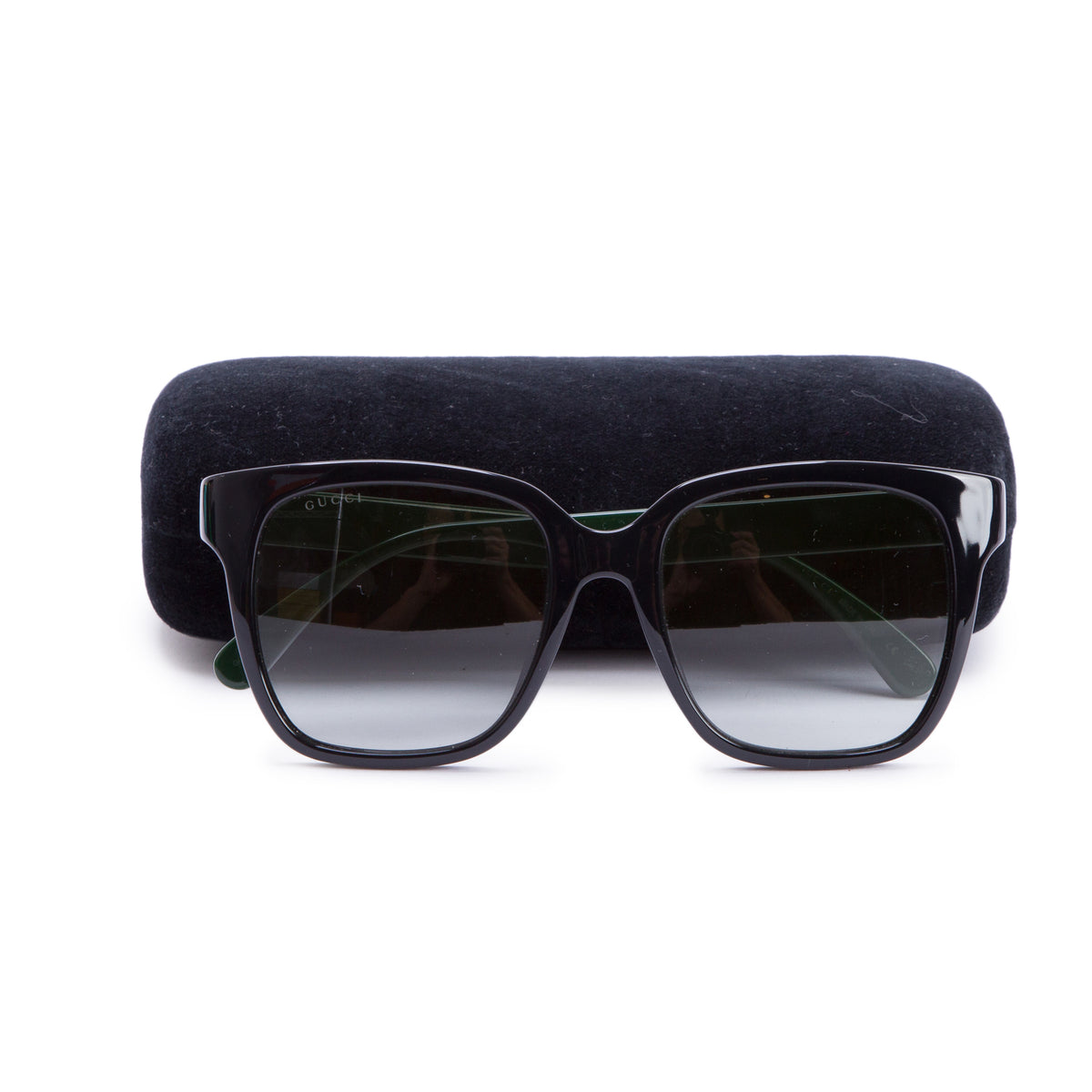Gucci GG0715SA Black Web Acetate Square Sunglasses w/ Case