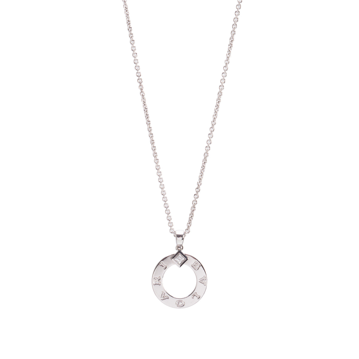 BVLGARI Bvlgari 18k White Gold Diamond Pendant Necklace
