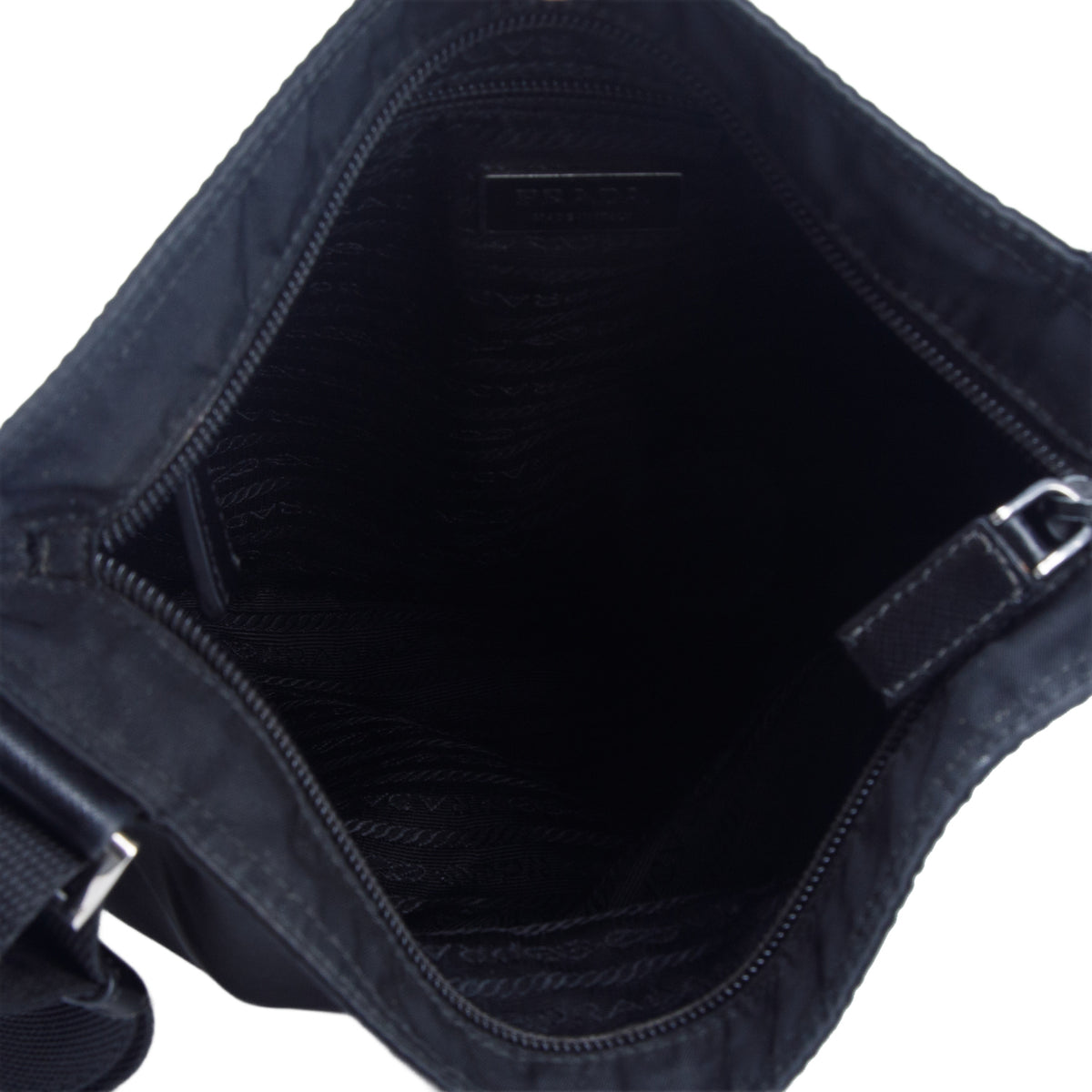 Prada Black Tessuto Nylon Vela Flat Messenger Bag