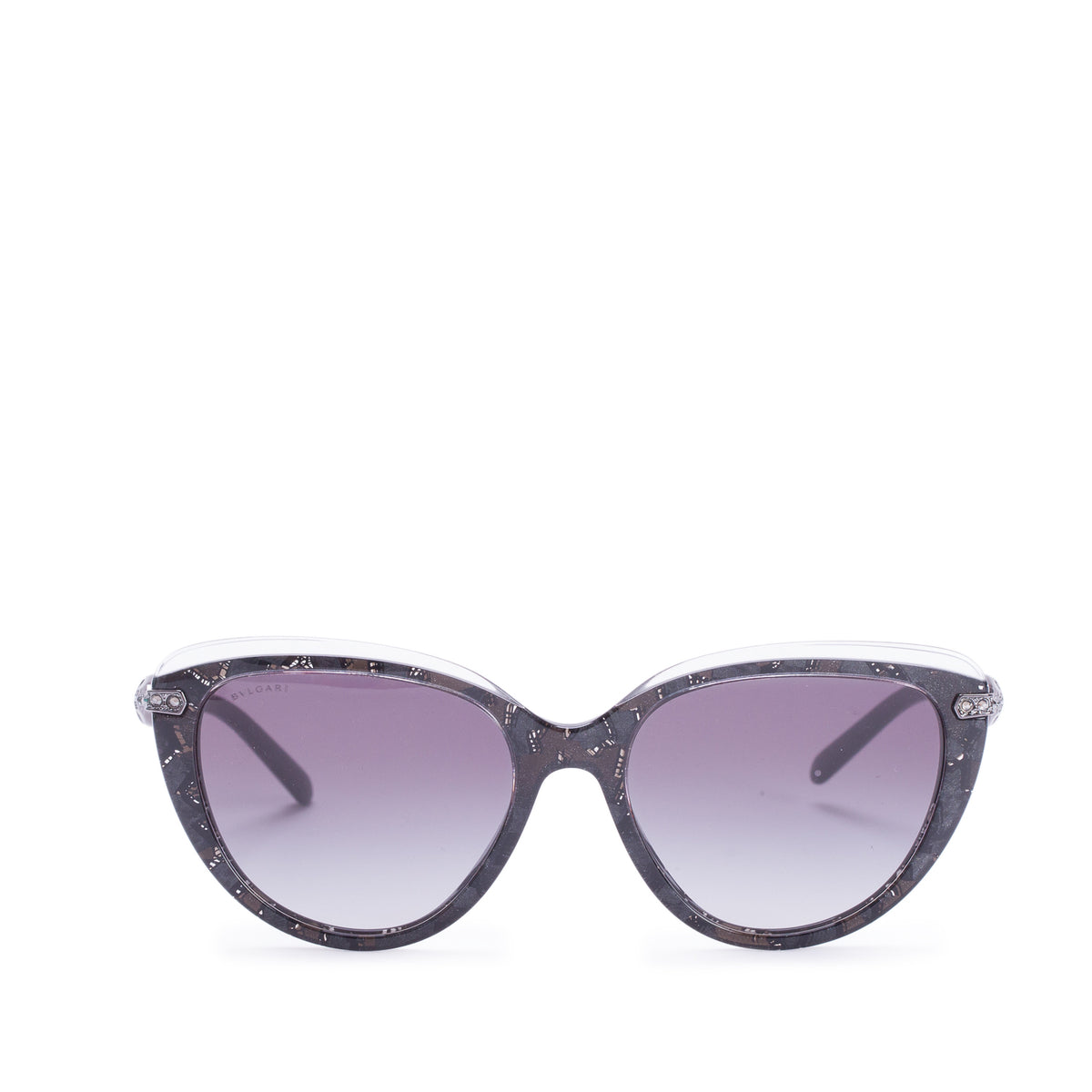 Bvlgari 8211-B Black Acetate Crystal Serpenti Cat Eye Sunglasses w/ Case