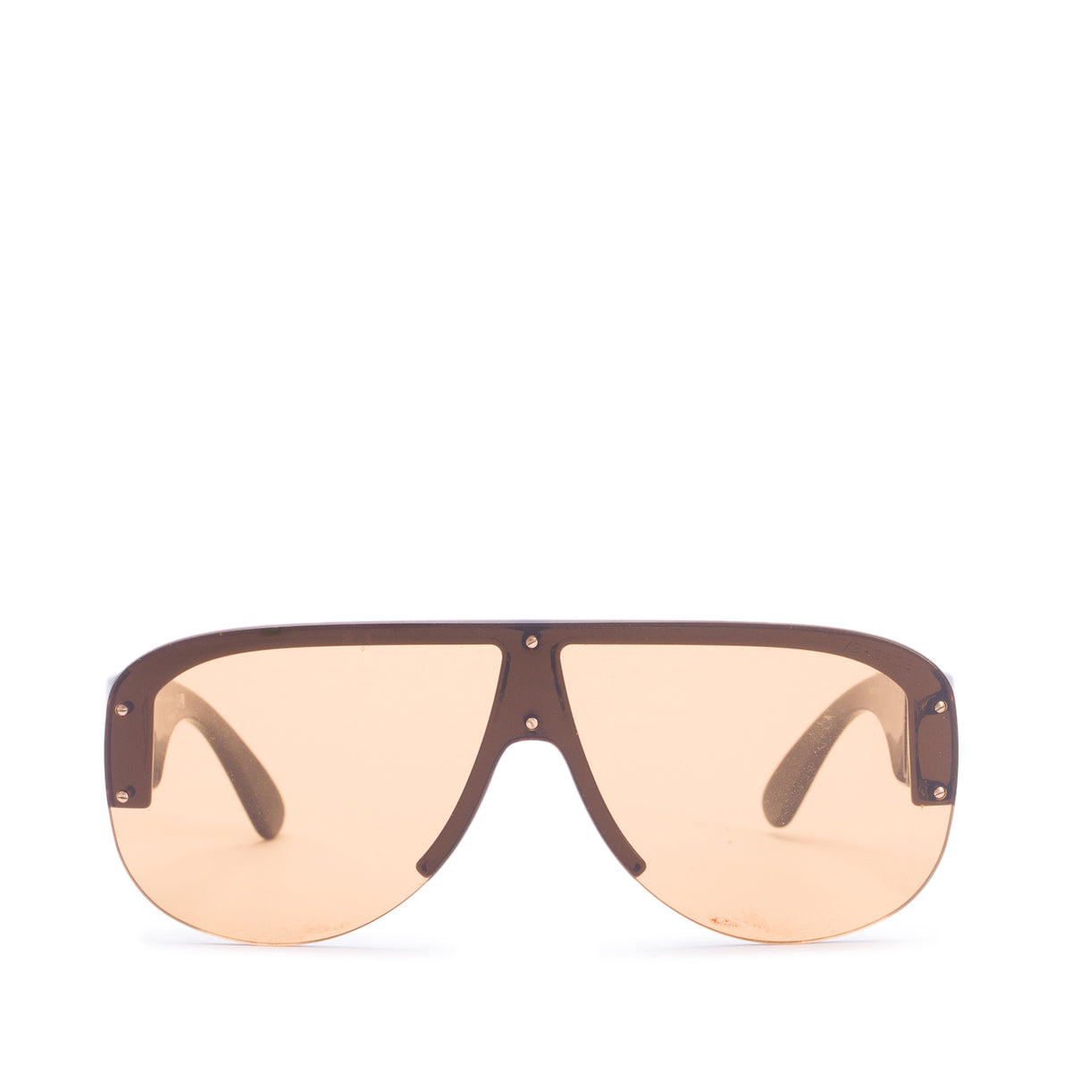 Versace 4391 Black Acetate Shield Aviator Sunglasses w/ Case