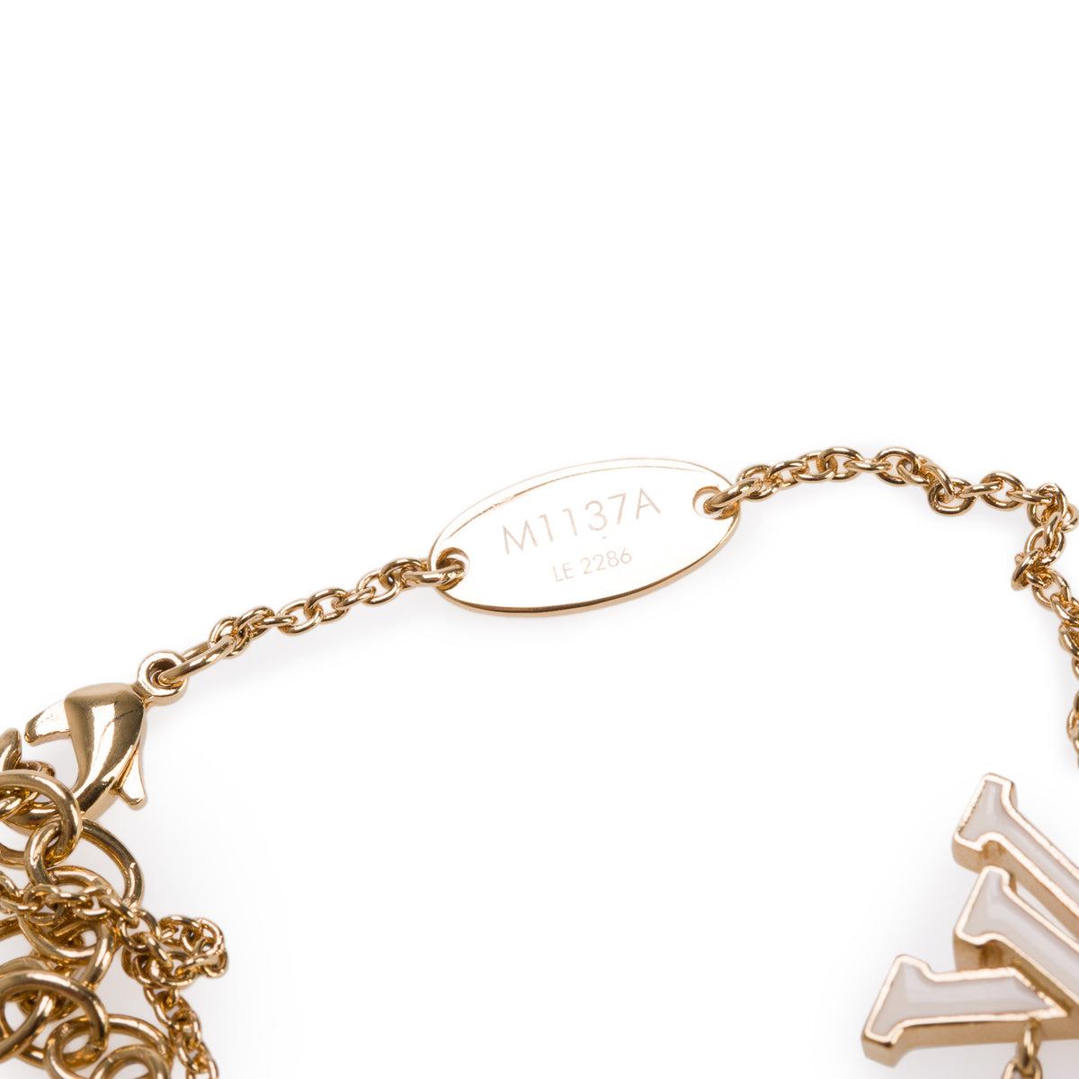 Louis Vuitton 2026 Gold Plated White Enamel LV Iconic Bracelet w/ Box
