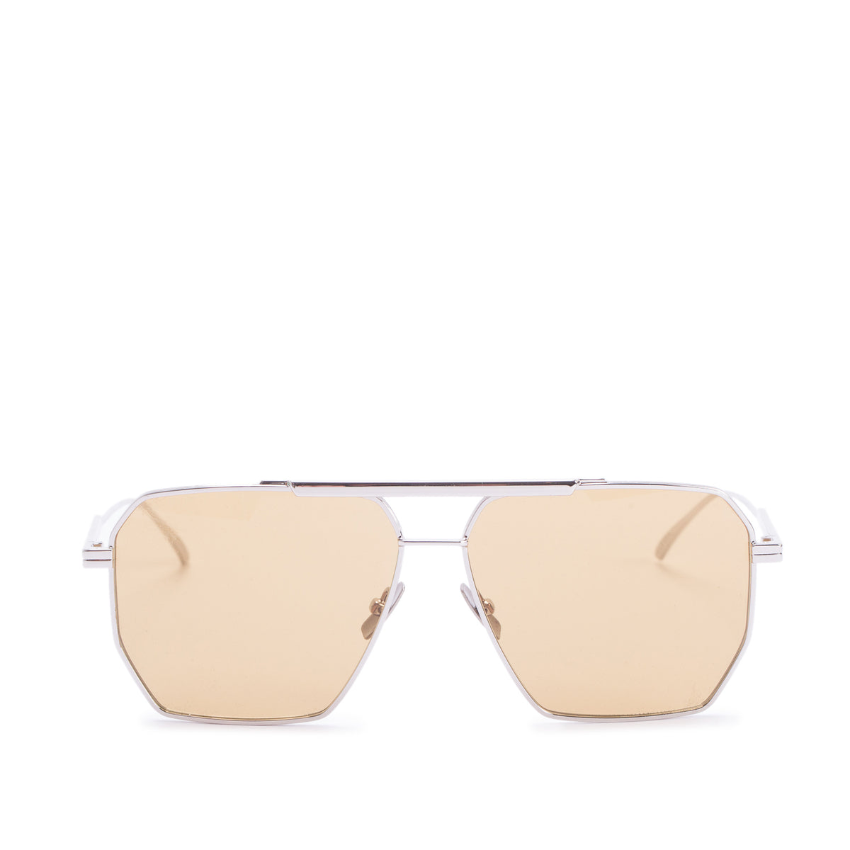 Bottega Veneta BV1012S Silver-Tone Pilot Sunglasses w/ Case