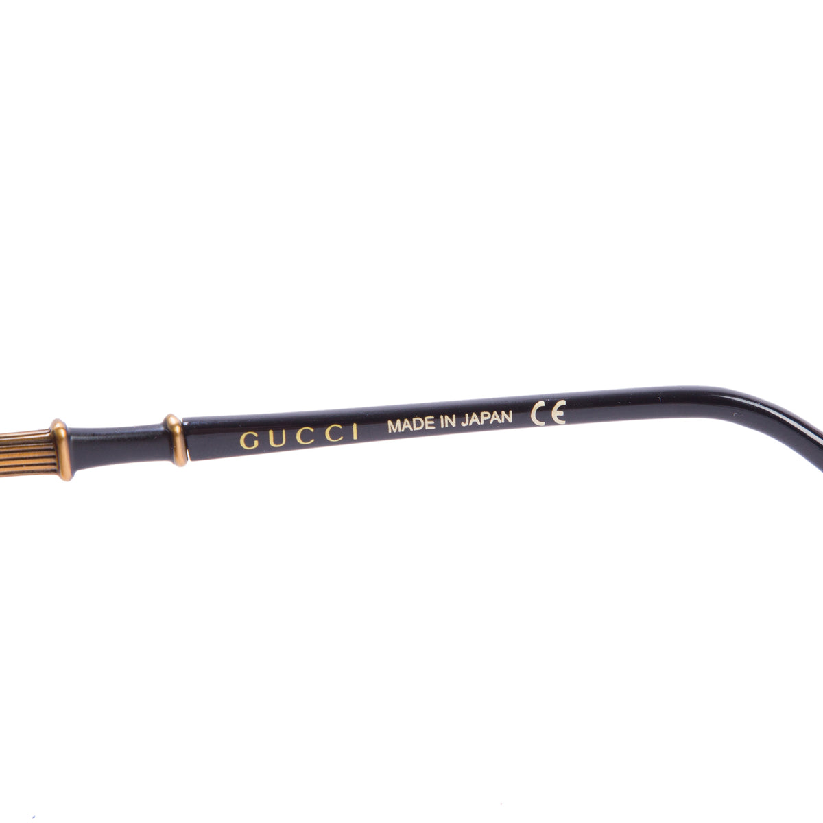 Gucci GG0661S Black/Gold Acetate Bamboo Cat Eye Sunglasses w/ Case