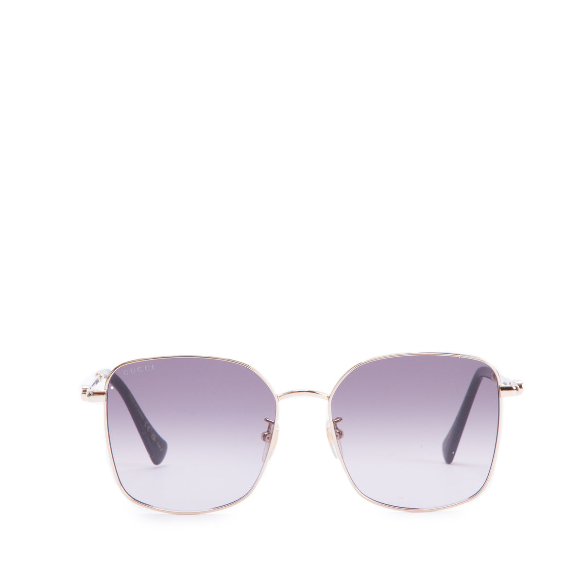 Gucci GG1146SK Gold Tone Black Acetate Square GG Sunglasses w/ Case