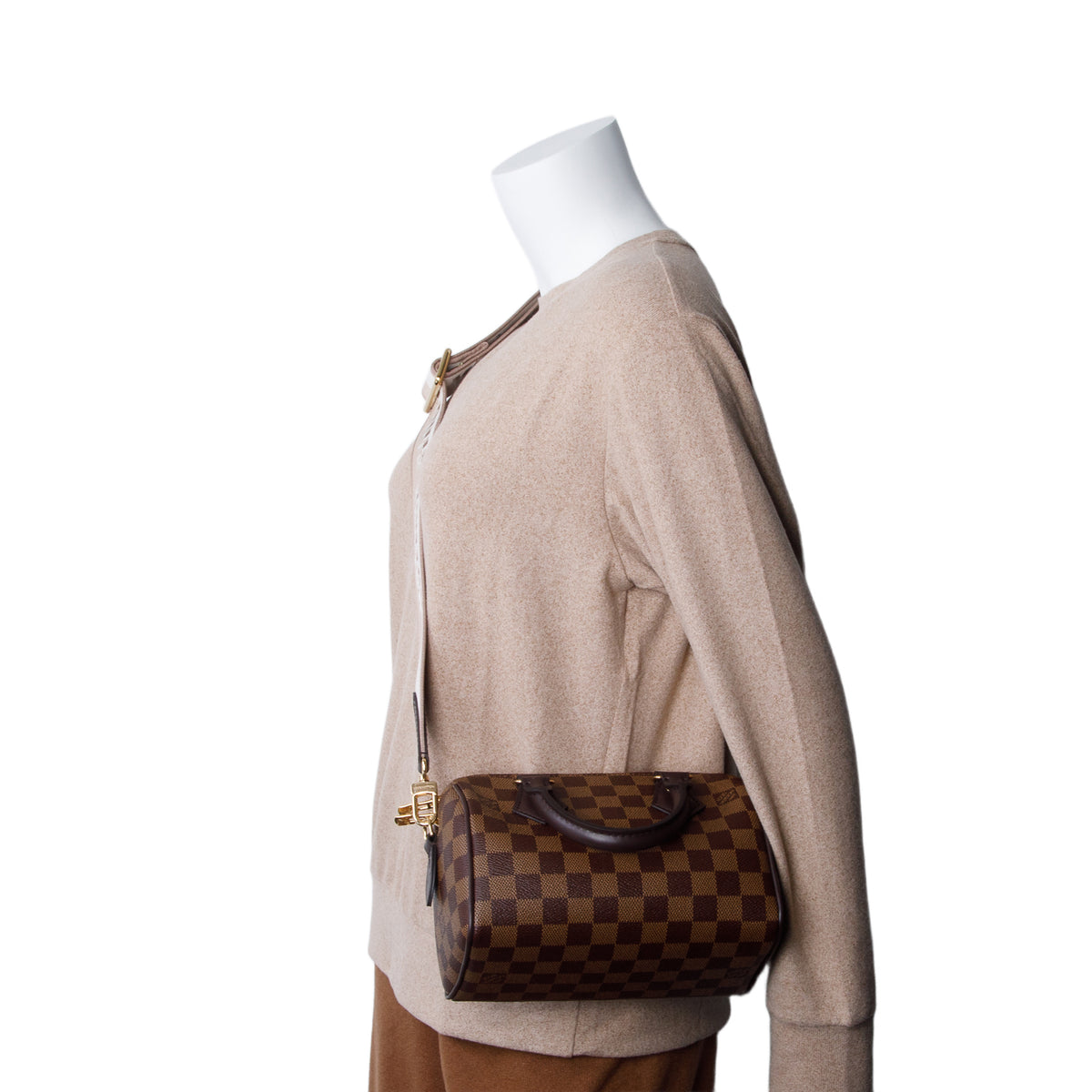 Louis Vuitton Damier Ebene Speedy Bandouliere 20 w/ Strap & Box