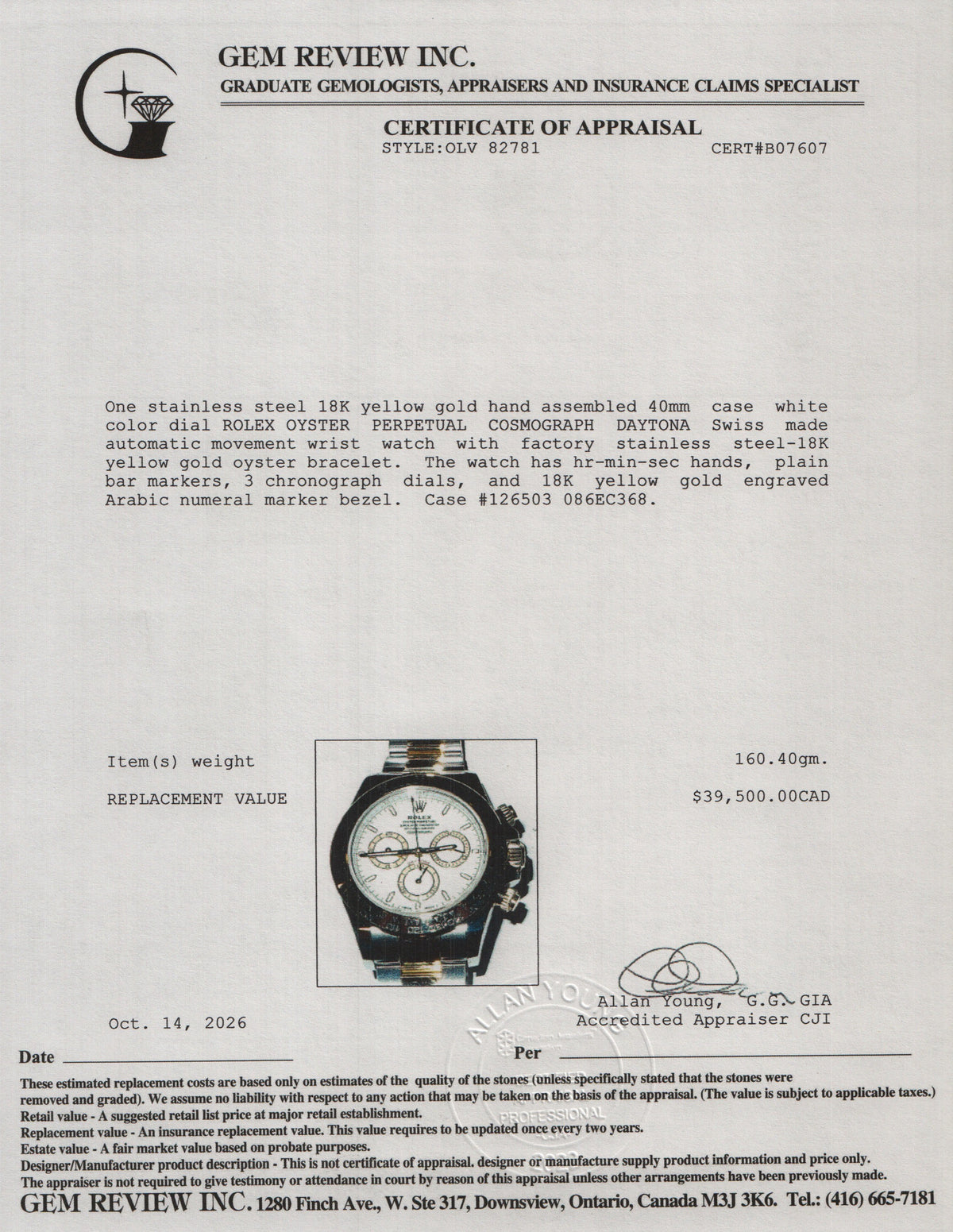 Rolex 2025 Stainless Steel & 18k Yellow Gold Daytona 40 MM Chronograph Watch White Dial 126503 w/ Box & Papers