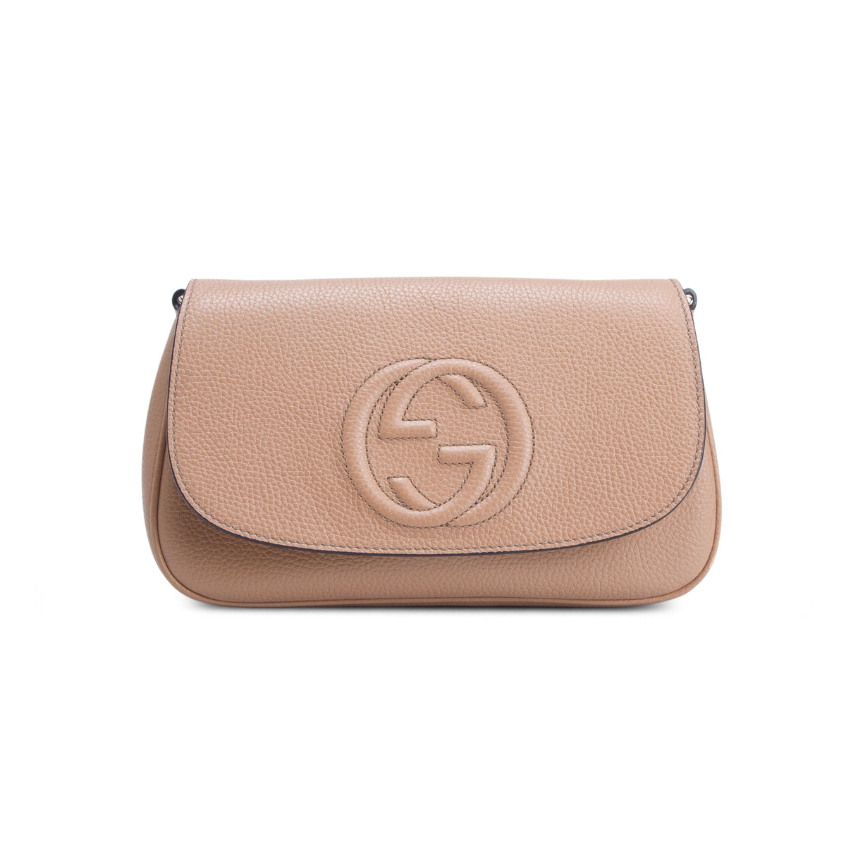 Gucci Brown Leather Medium Soho Flap Crossbody Bag w/ Box