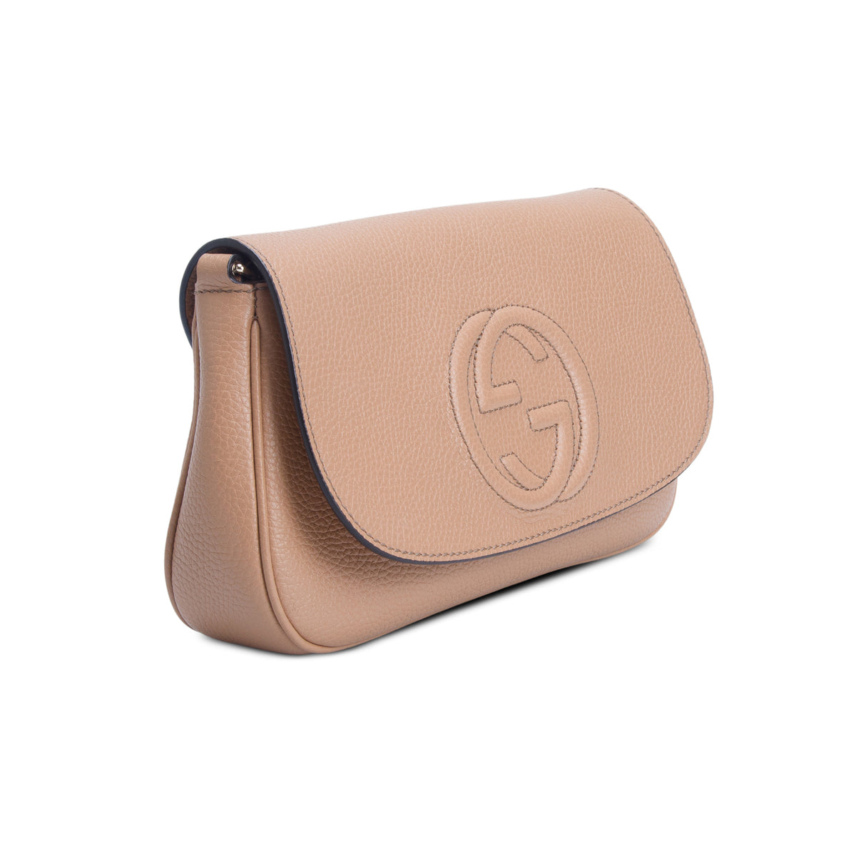 Gucci Brown Leather Medium Soho Flap Crossbody Bag w/ Box