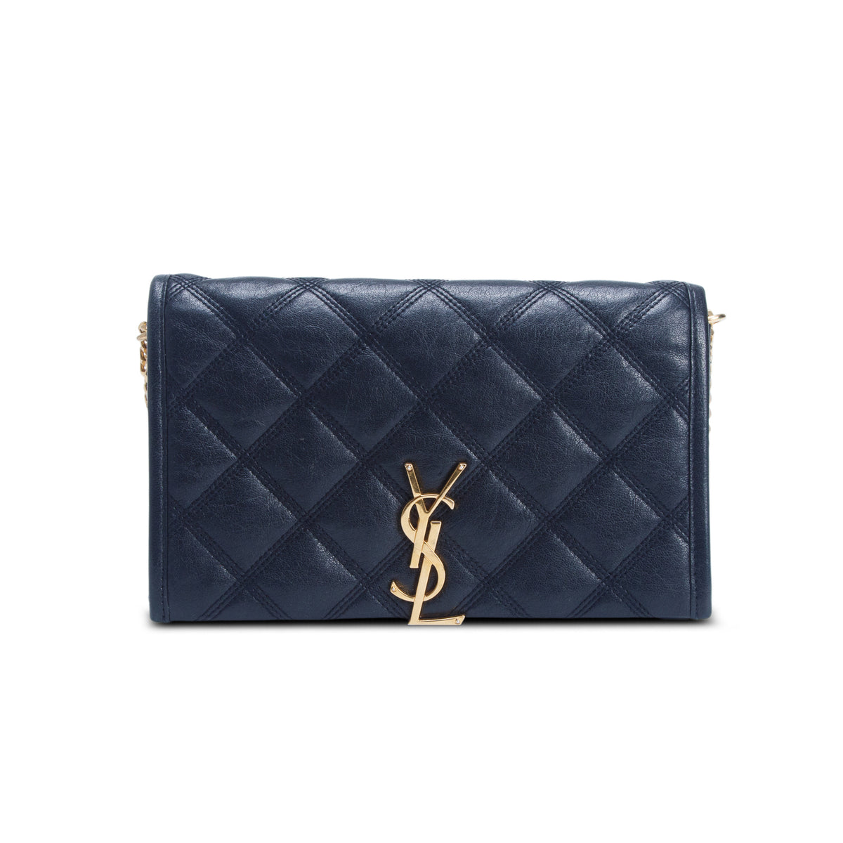 Saint Laurent Black Quilted Leather Becky Chain Wallet