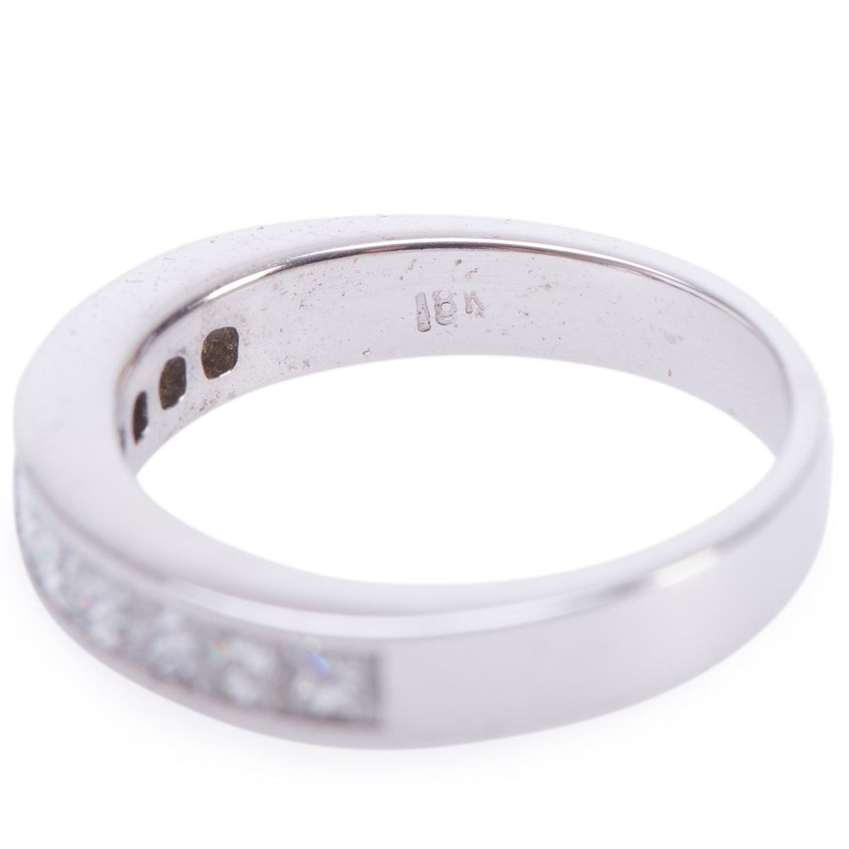 18k White Gold 1.00 tcw. Diamond Half-Eternity Band Ring, Size 6.5