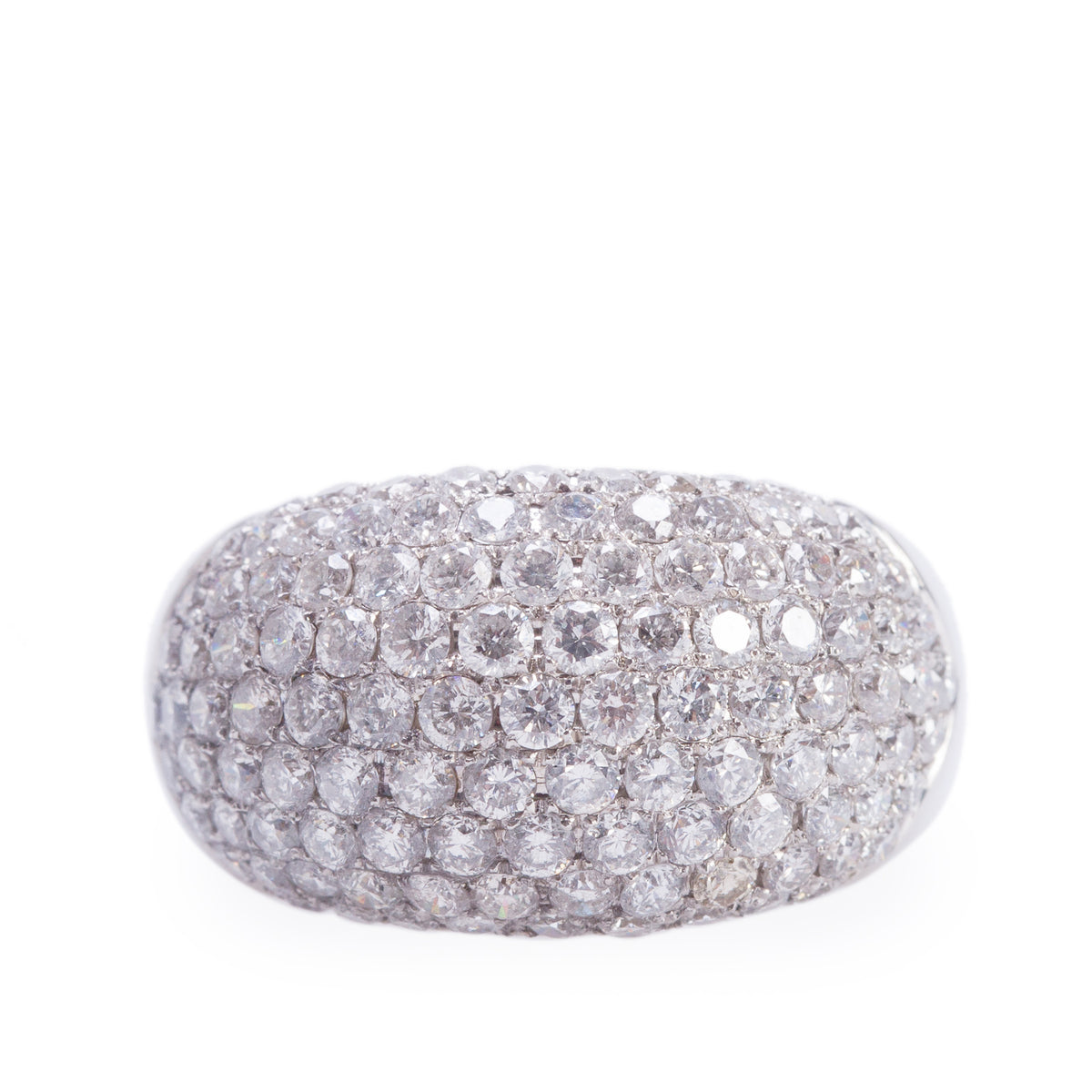 18k White Gold 3.00 tcw. Pave Diamond Ring, Size 6.5