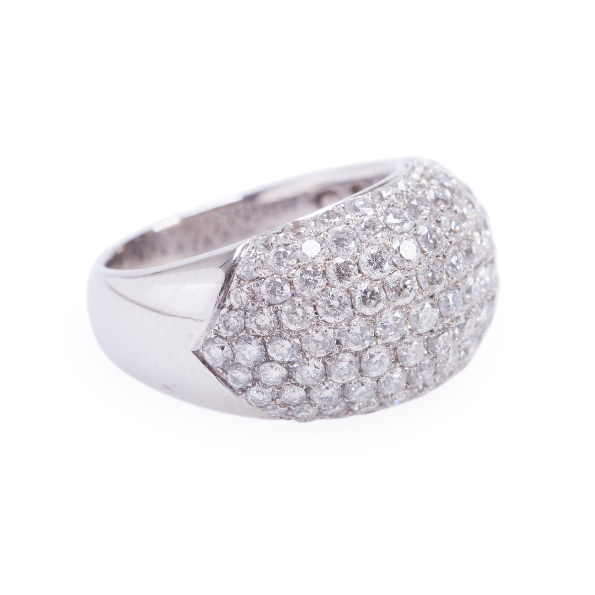 18k White Gold 3.00 tcw. Pave Diamond Ring, Size 6.5