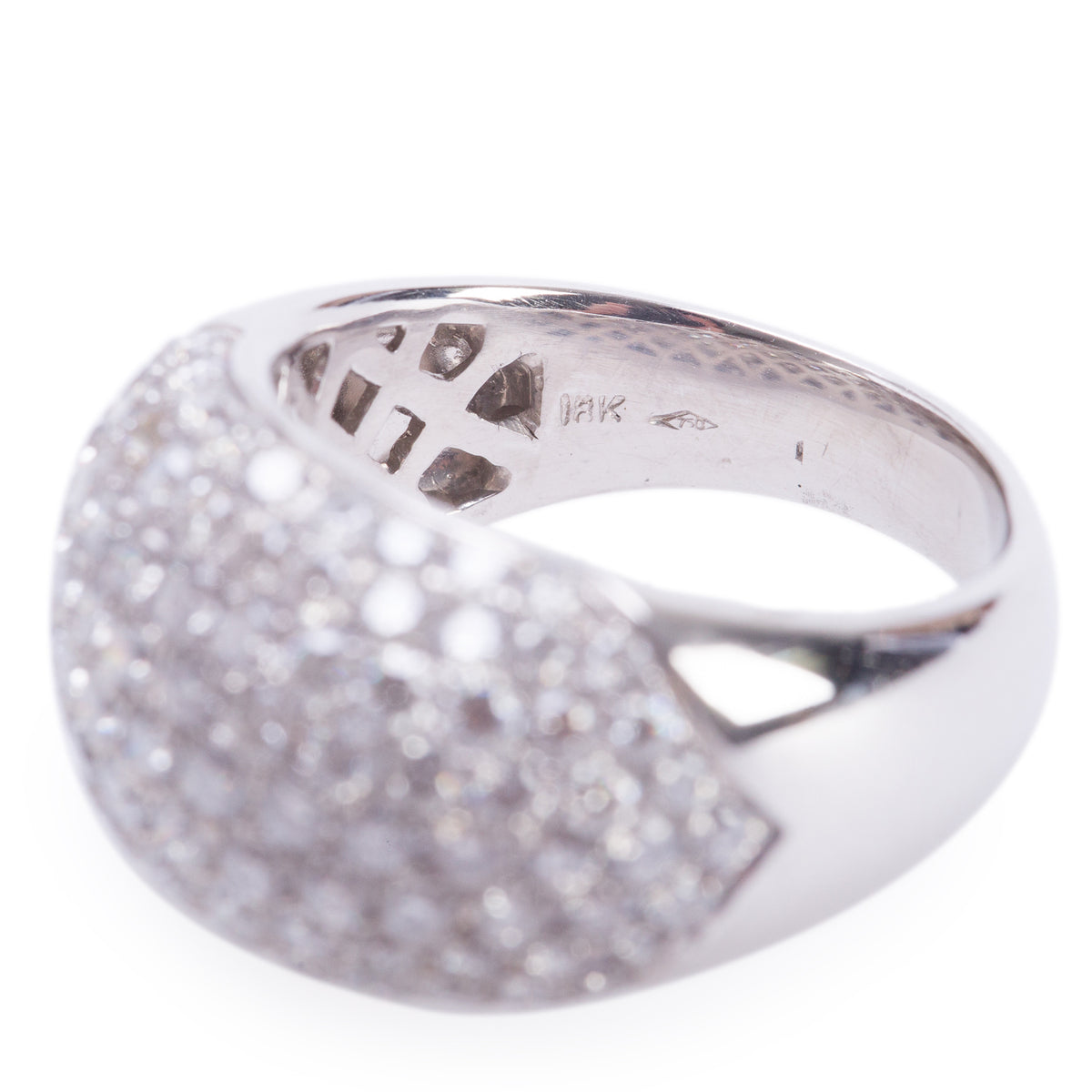 18k White Gold 3.00 tcw. Pave Diamond Ring, Size 6.5