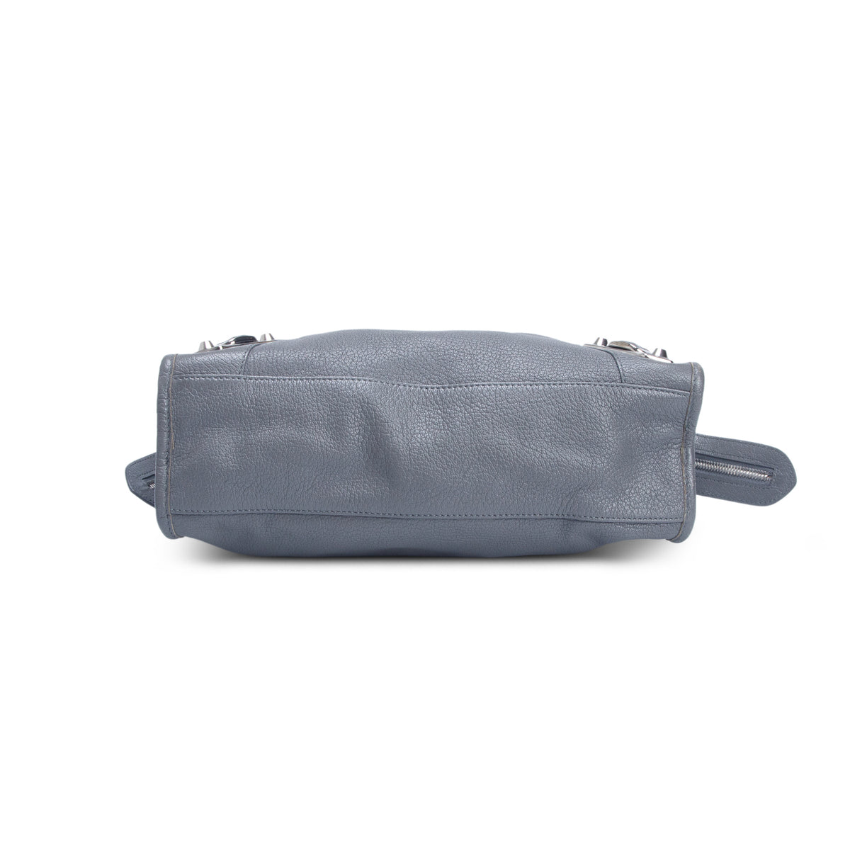 Balenciaga Grey Chevre Leather Small Metallic Edge City Bag w/ Strap