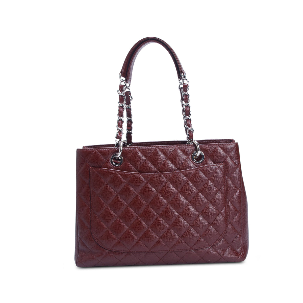 Chanel Burgundy Caviar Leather Grand Shopping Tote (GST)